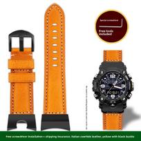 GG-B100 Retro itališkos odos laikrodžio apyrankė skirta Casio G-SHOCK 5594 GG-B100-1A/1A3/1A9 vyriškas modifikuotas karvės odos laikrodžio dirželis Riešo juosta For GG-B100 Series orange