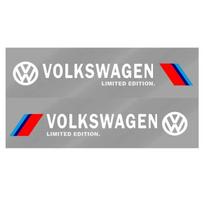 VW Volkswagen'ui 2 vnt. Automobilio šoninių durų lipdukas Ženklelis Decal Dekoracija Emblema VW Volkswagen R Rline Jetta Golf Polo Beetle CC E gray