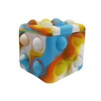 Streso malšinimo žaislas Makaronų spalvos maistinio silikono burbuliukų spaudiklis Rankų ir akių koordinacijos lavinimas 3D kubas Sensorinis Fidget žaislas blue