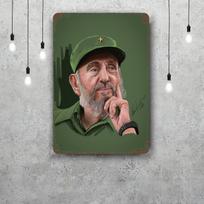 Fidelis kastras Pirmininkas Vintažiniai Metaliniai Skardos Ženklai Plakatai Dekoras Retro Metalinė Plokštelė Sienos Menas Dekoras Garažui Barui 20x30cm（7.8x11.8inch） gray