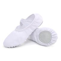 Moterims/Mergaitėms Baleto Batai Drobė Plokšti Splitinis Minkštas Padukas Šokio Šlepetės Suaugusiųjų Gimnastika Pilvo Joga Balerinos Treniruočių Batai 39 (24cm) balta