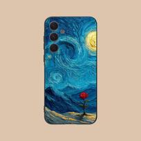 V-Van Gogho telefono dėklas Samsung S24, S21, S22, S23, S30, Ultra, S20, S30, Plus, S21 Fe, 10, 9, 5G Silikoninis dangtelis SamsungS21lite blue