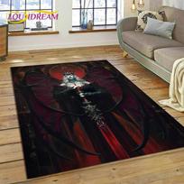 Diablo 3D Retro žaidimų kilimas kilimėlis miegamojo svetainės namų sofos dekoravimui, vaikų žaidimų didelis dekoras grindų kilimėlis dovana 40x60cm( 15x23in ) gray