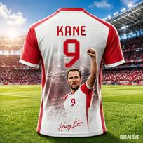Harry Kane 3D spausdintas superžvaigždės futbolo marškinėliai Greitai džiūstantis kvėpuojantis sportinis viršutinis drabužis Patogus ir greitai džiūstantis lauko drabužiai vyrams M red