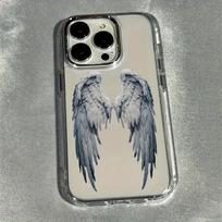 Angelų sparnų rašto dizaino telefono dėklas, tinkamas iPhone 17 16 15 14 13 12 11 Pro/Max/Plus, apsaugantis nuo kritimo, skaidrus galinis dangtelis iPhone17 Pro