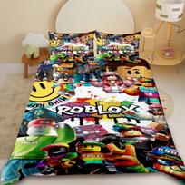 Roblox antklodės užvalkalas Roblox animacinių žaidimų paaugliams patalynės komplektas Antklodės užvalkalas Minkštas miegamojo dekoras Geriausios dovanos EU Single 135x200cm