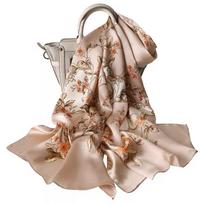 100% gryno šilko moteriškas ilgas šalikas, galvos juosta, kaklaskarė, prabangi moteriška plaukų puošmena, moteriška bandana, skarelės 53*170CM beige
