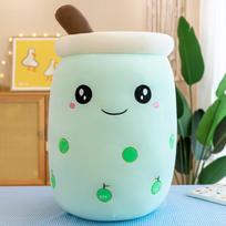 22-70cm Milžiniški Bubble Tea pliušiniai žaislai Squishy pieno arbatos su boba pagalvė Peluche ledų, vaisių, sulčių gėrimo buteliuko rekvizitas dekoras dovana 22cm white