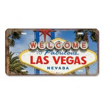 High Definition Metal Tin Sign Las Vegas Casino Vintage License Plate Style Wall Art Decor for Home Bar Garage 15x30cm(5.9x7.8inch)