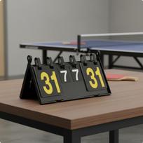 Flip Scoreboard VersatileSport Use Tabletop Score Keeper Large Numbers Manual Turner for Yellow White 4-digit Paper gray