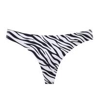 Moteriškos besiūlės thong kelnaitės su leopardo raštu G-string apatiniai žemo liemens seksualūs gyvūnų rašto apatiniai invisible kelnaitės S zebro rašto spalva
