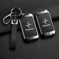 Išmaniojo automobilio nuotolinio rakto dėklas Pilnos odos apsauginis laikiklis Korpusas Volvo Polestar 2 Polestar 3 2023 2024 raktų be užrakto Raktų pakabukas RU1 gray