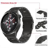 Titanium Metal Band for HUAWEI Watch GT 4 3 Pro 46mm/GT3 GT 2 46mm/GT2 Pro 22mm Wrist Strap Bracelet Watchband Quick Remove Link For GalaxyWatch 46mm gray