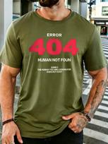 Unisexs Cotton Tee Error 404 Huunisex Not Found Funny Tech Slogan Print O Neck Short Sleeve Loose Casual Summer Top For Programmer Unisex S gray