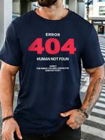 Unisexs Cotton Tee Error 404 Huunisex Not Found Funny Tech Slogan Print O Neck Short Sleeve Loose Casual Summer Top For Programmer Unisex 4XL black