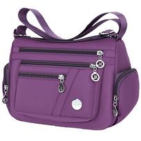 Jolly Multi-Pocket Shoulder Bag Lightweight Adjustable Strap Casual Daily Commute Bag red