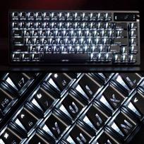 MAIMOOO Ice Classic Prism Keycap 2026 New Front Engraved Large Character Translucent for Gamer Aula F75 Keyboard Keycap 100 Keys gray