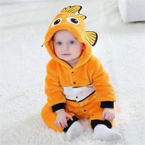 Anime kūdikio kombinezonas Žuvelės kombinezonas Naujagimio berniuko mergaitės drabužiai Flanelinis minkštas pižama Helovino kombinezonas Kawaii mažylio apranga 3M(1-4 Months) orange