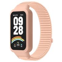 Nailono dirželiai „Xiaomi Band 9 Active“ / „Redmi Band 3“ išmaniajam laikrodžiui, sportinis kvėpuojantis kilpos dirželis „Xiaomi Miband 9 Active“ Xiaomi band 9 active rožinė
