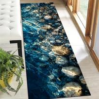1Pcs Modern Minimalist Clear Water Pebble Non-Slip Washable Area Rug Runner for Entryway, Living Room, Bedroom & Patio 60X90cm white