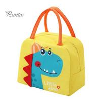Easy to Clean Lunch Carrier Cartoon Insulated Bag for Kids, Waterproof Oxford Bento Box Thermal Food Storage School Tote, Large Capacity Portable F yellow