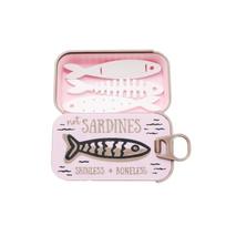Sardine Pattern Mini Metal Tin Storage Box Portable Durable Organizer for Jewelry Coins Pills Earbuds Office Desktop Use 8