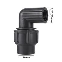 1/2  3/4  1  Female Male Thread to 20/25/32mm 90 Degree Reducing Elbow Water Connector Black PE Pipe PVC Tube Connection Joint