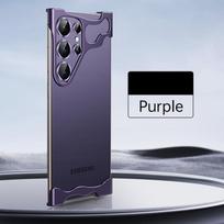 Skirta Samsung Galaxy S26ultra S25 S24 S23 Ultra Plus Aliuminio Metalo Rėmo Bamperio Telefono Dėklas Lydinio Besienis Šarvuotas Atsparus Smūgiams Dangtelis For Galaxy S23 Plus violetinė