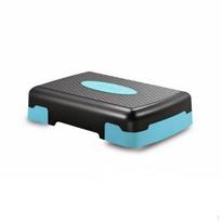 Aerobic Step Board SpaceSaving Adjustable Height Heavy Duty 45CM Single_Blue Black black