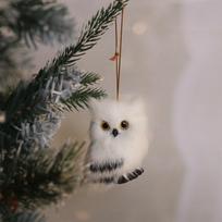 Dirbtinio kailio Dirbtinio pelėdos triušio gyvūnų modeliai NAUJAS pliušinis gyvūno papuošalas Kalėdinės dovanos Owl with Lanyard