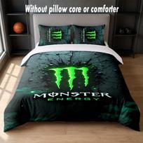 Monster Energy Design Bed Bedding Set 1 Duvet Cover + 2 Pillowcases Soft Breathable Household Bed Linens 135cm*200cm