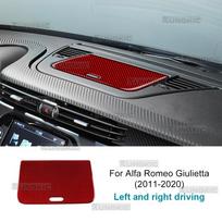 Automobilio prietaisų skydelio centrinė daiktadėžė Alfa Romeo Giulietta 940 2011 2012 2013 2014 2015 2016-2020 Tikras minkštas anglies pluošto lipdukas Red Carbon gray