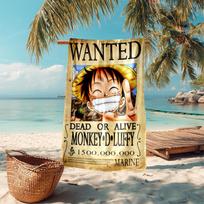 Classic Japanese element cartoon ONE PIECE Monkey D. Luffy beach towel outdoor camping vacation swimming beach towel outdoor absorbent bath towel Y2 70cmx140cm(27x55inch)