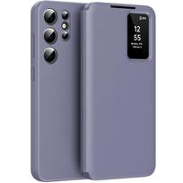 Samsung Galaxy S23 Ultra Smart View piniginės tipo atverčiamas dėklas, violetinis