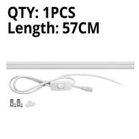 T5 LED vamzdinė sieninė lempa 220V LED juostinė lemputė 6W 10W 300mm 600mm LED fluorescencinis vamzdis su ES maitinimo jungikliu virtuvės apšvietimas 1PCS-57CM balta
