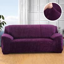 Aksominis pliušinis storas sofos užvalkalas Viskas įskaičiuota elastingas sekcinis sofos užvalkalas, skirtas svetainei Chaise Longue L formos kampiniai užvalkalai 1 seater violetinė