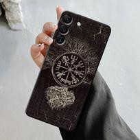 Telefono dėklas, skirtas Samsung Galaxy S23 S22 S21 S20 Fe Ultra S10 S9 S8 Plus Note 20ultra 10plus Cover Viking Vegvisir Logo Tree For Samsung S23 5G black
