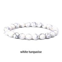Aukštos kokybės 8 mm brangakmenių apyrankė moterims vyrams Pulseras Para Mujer krištolo apyrankė natūralaus akmens karoliukai apyrankė white