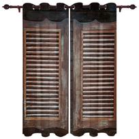 Medinės durys Retro stiliaus lango užuolaida Miegamojo svetainės langų užuolaidos Virtuvės dekoracija Žaliuzės Užuolaida 135W x 160H(cm) x1