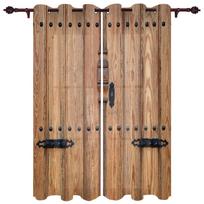 Medinės durys Retro stiliaus lango užuolaida Miegamojo svetainės langų užuolaidos Virtuvės dekoracija Žaliuzės Užuolaida 135W x 60H(cm) x1 beige