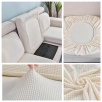 Sutirštinta elastinė sofos užvalkalas svetainei Vienspalvis baldų apsaugas Sofos pagalvėlės užvalkalas Nuimamas sofos užvalkalas N4 ( 230-280cm ) 1pc