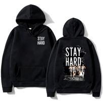 David Goggins Stay Hard Megztiniai ilgomis rankovėmis Unisex megztiniai Vilnoniai universalūs megztiniai lauke, dvipusiai grafiniai drabužiai S juoda