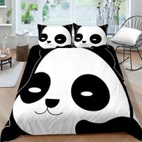 Panda patalynės komplektas vaikams berniukams mergaitėms mielas animacinis didžiosios pandos antklodės užvalkalų rinkinys karališko karalienės dydžio geltonas minkštas poliesterinis antklodės užvalkalas 70x133cm 2pcs