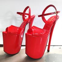 19 cm Sexy Platform Pole Dance aukštakulniai sandalai Vasariniai Super High Sandalai Modelis Catwalk Batai 43 raudona