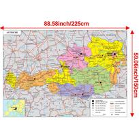 Prancūziška serija Žemėlapis-Austrijos administracinis žemėlapis,Sienų dekoras,Dovana,Kelionių/Švietimo priemonė,Svetainei,Vonios kambariui,Namų biurui 225*150cm