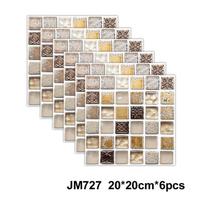 Lipnios marmurinės sienų plytelės - Vandeniui atsparūs lipdukai virtuvės užpakalinėms sienoms, vonios kambariams, svetainėms, lengva montuoti ir nuimti 20 x 20cm x 6pcs white