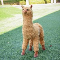 38-80CM Imituota alpakos pliušinė lėlė Mielas stovintis Australijos alpakas Stuffed Minkštos lamos žaislai Gimtadienio dovana 60cm ruda
