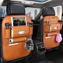 Automobilio sėdynės atlošo laikymo organizatorius krepšys Universalus PU odos daugiafunkcis laikymo dėžė Laikymo tvarkymo kišenė Automobilio stilius oranžinė