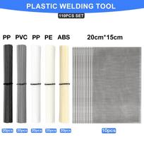 55/110 vnt. Plastiko suvirinimo rinkinys, ABS PP PVC PE plastiko suvirinimo strypeliai, 304 nerūdijančio plieno suvirinimo taisymo tinklelis, Automobilio buferio taisymo įrankis