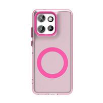 Skirta Motorola Moto Edge 50 Neo magnetinis matinis saldainių spalvos telefono dėklas, skirta Motorola G35 5G S50 permatomas matinis smūgiams atsparus dangtelis For Moto G35 5G rožinė